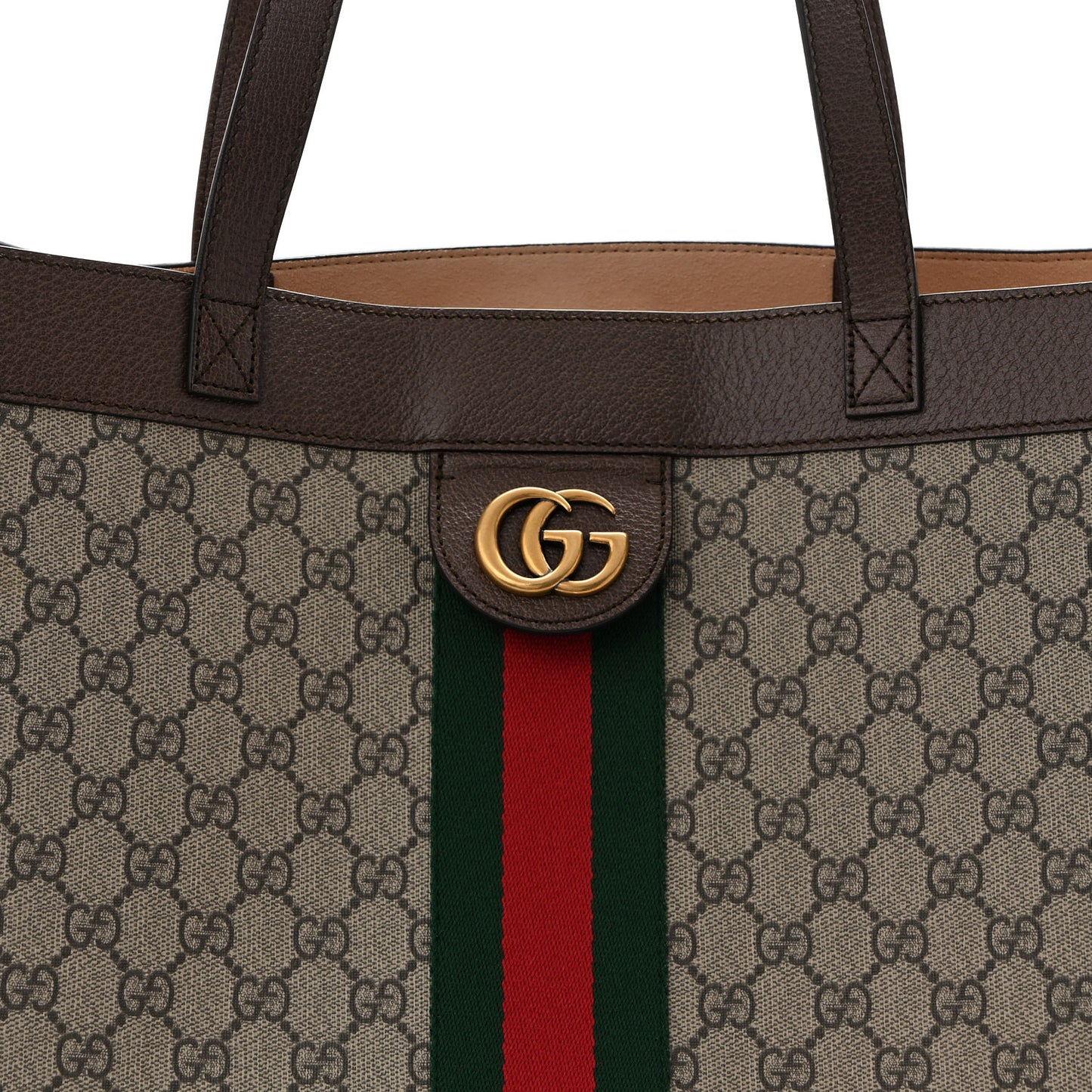 Gg Supreme Monogram Web Ophidia Tote Brown