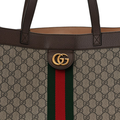 Gucci Gg Supreme Monogram Web Ophidia Tote Brown 8 of 11