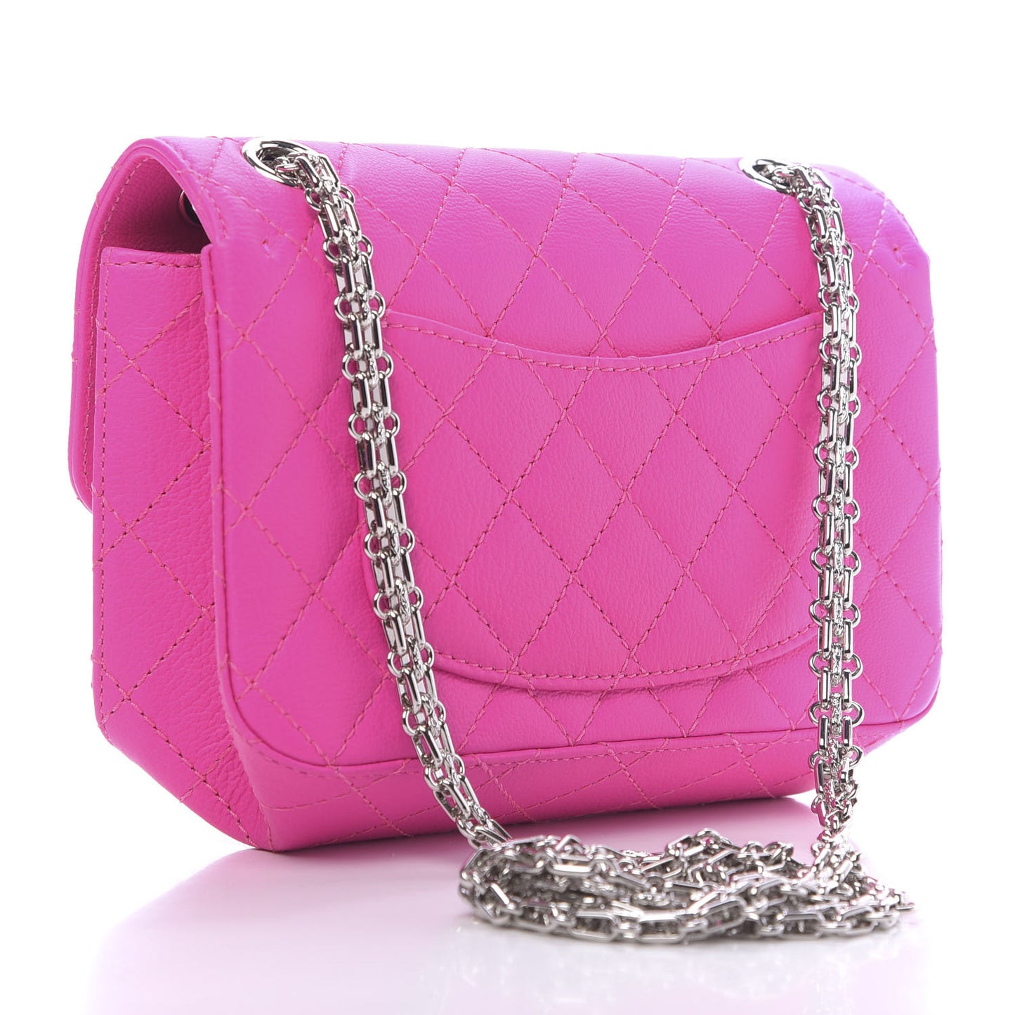 Goatskin Quilted 2.55 Reissue Mini Flap Fluorescent Pink