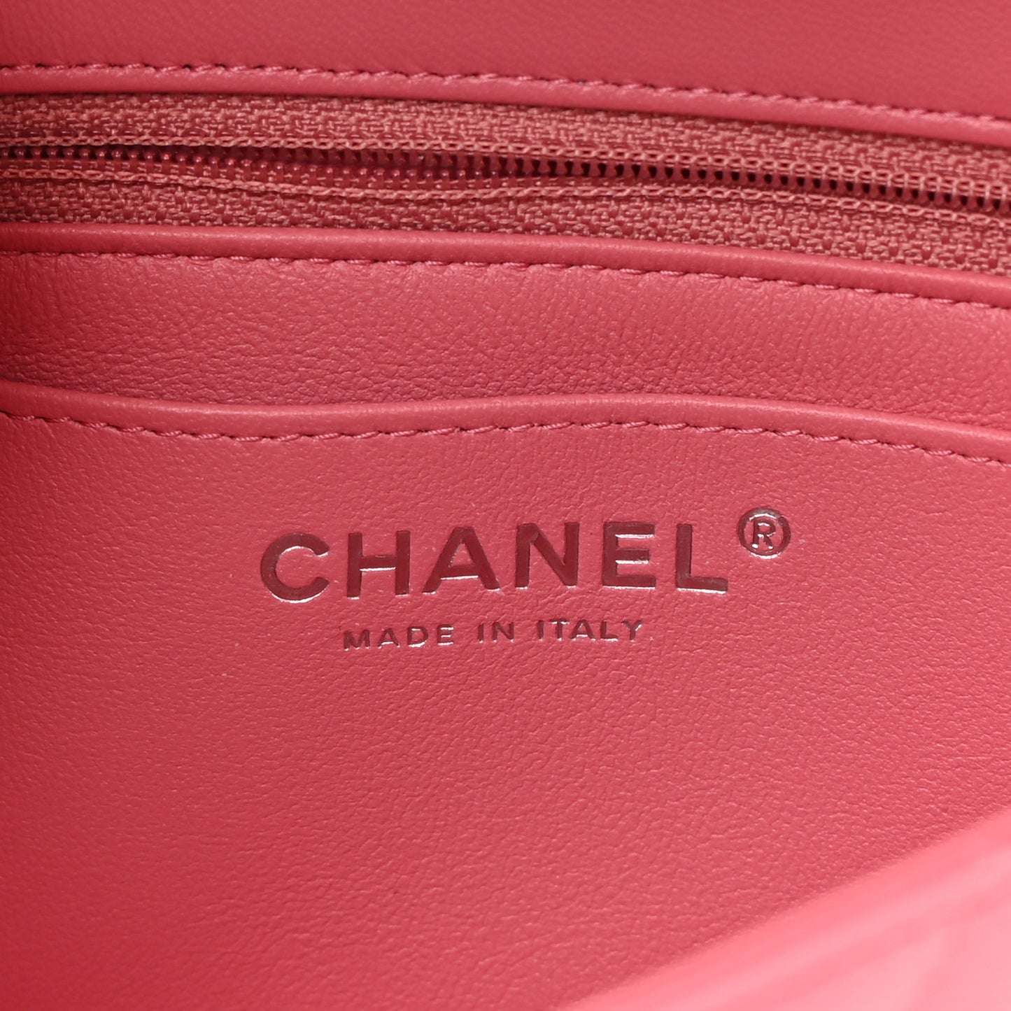 Lambskin Quilted Mini Rectangular Flap Pink