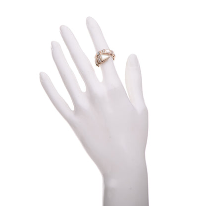 Bulgari BVLGARI 18K Rose Gold Diamond Mother of Pearl Serpenti Ring S 49 5 2 of 6