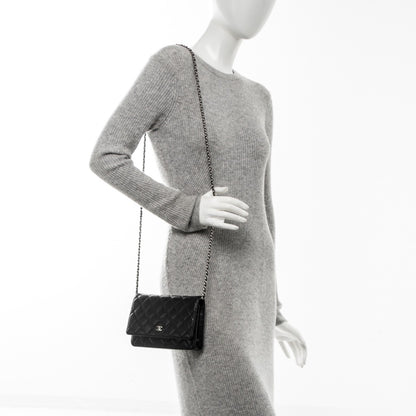 Chanel Caviar Quilted Wallet On Chain WOC Black 2 of 8