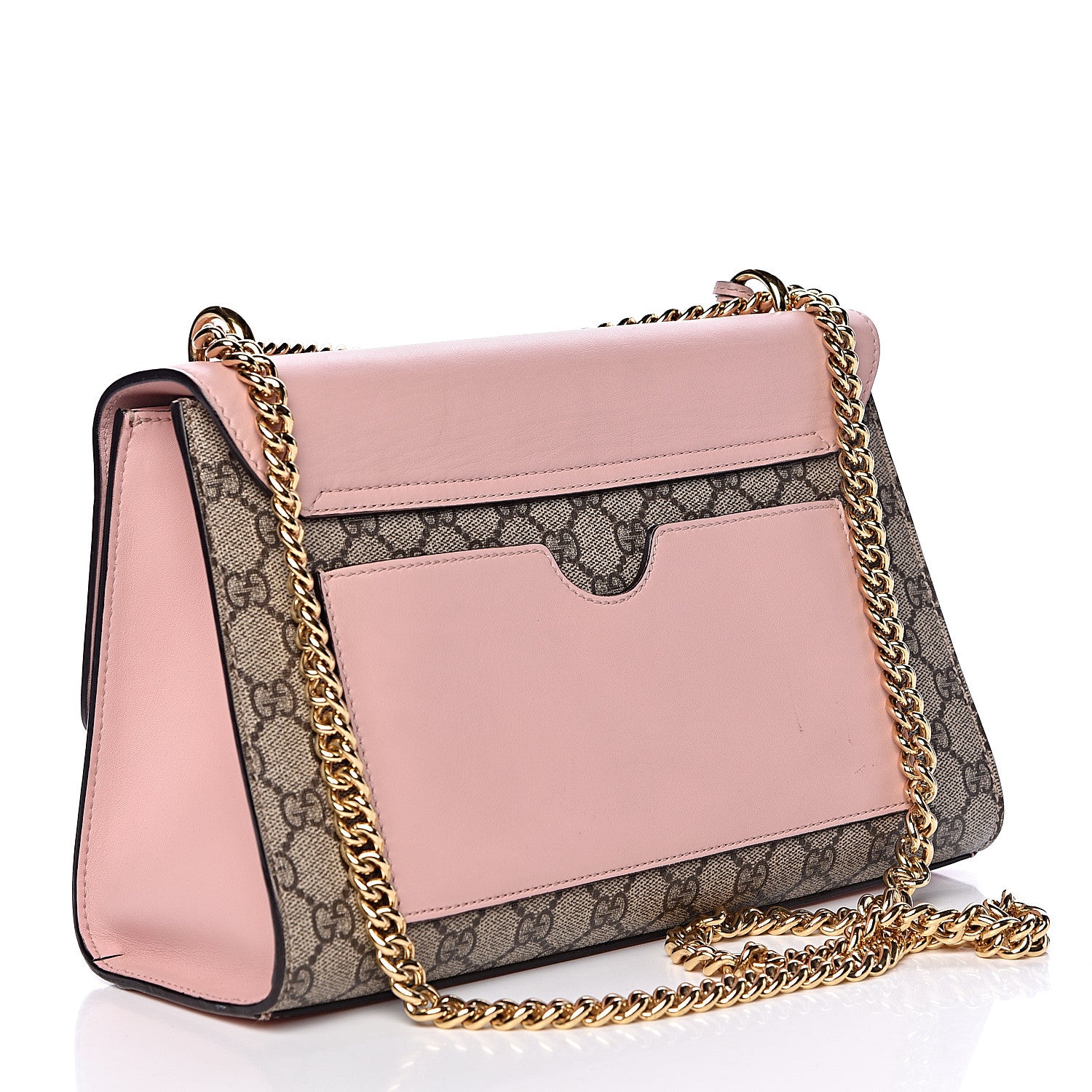 Gucci GG Supreme Monogram Calfskin Medium Padlock Shoulder Bag Beige Perfect Pink 3 of 16