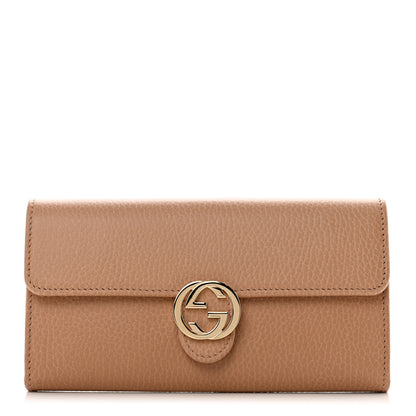 Gucci Dollar Calfskin Interlocking G Continental Wallet Camelia 1 of 8