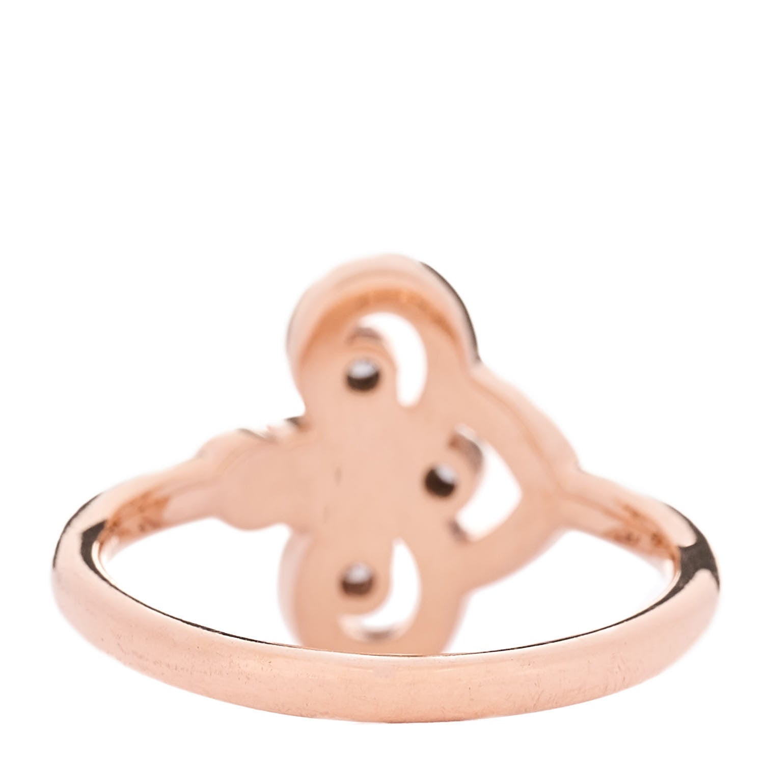 Tiffany 18K Rose Gold Diamond Fleur de Lis Ring 53 6.5 3 of 5