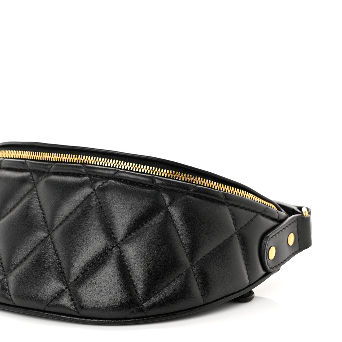 Calfskin Quilted XXS Souveniers Charms Belt Bag Black