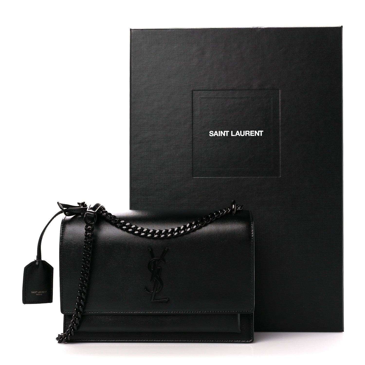Saint Laurent Calfskin Medium Monogram Monochrome Sunset Black