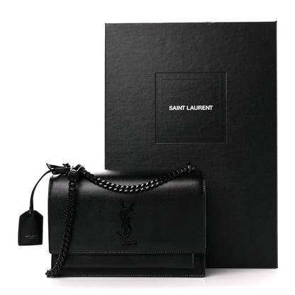 Saint Laurent Calfskin Medium Monogram Monochrome Sunset Black 13 of 13