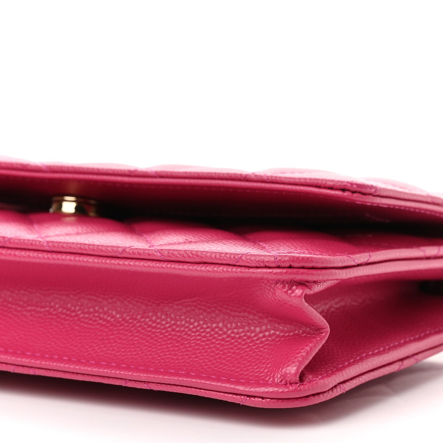 Caviar Quilted Wallet on Chain WOC Dark Pink