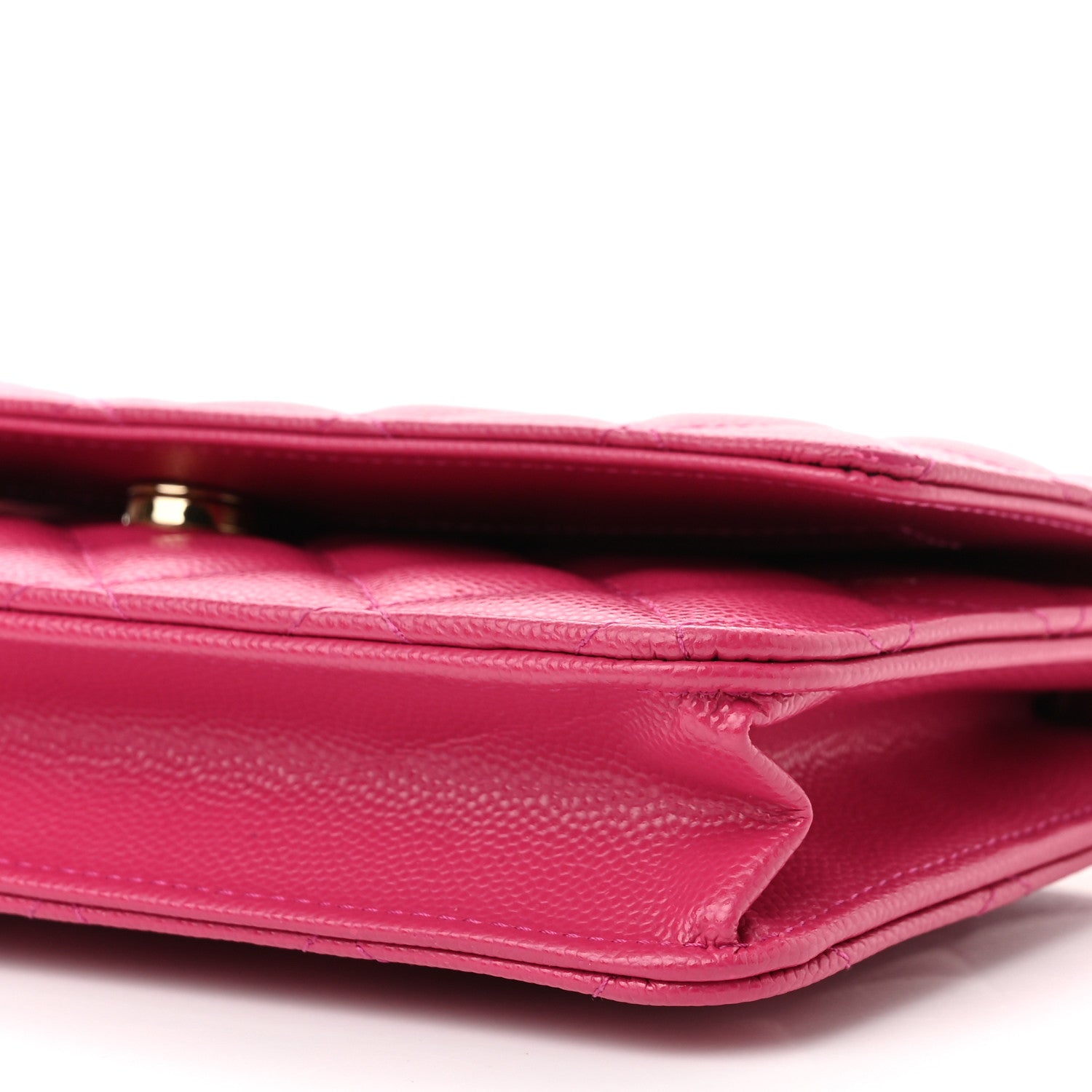 Chanel Caviar Quilted Wallet on Chain WOC Dark Pink 9 of 10