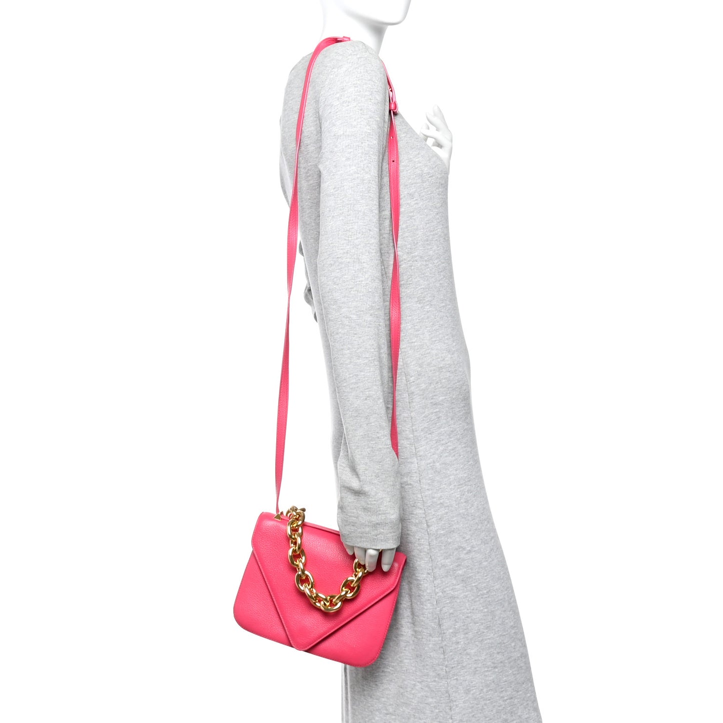 Calfskin Mount Envelope Bag Pink
