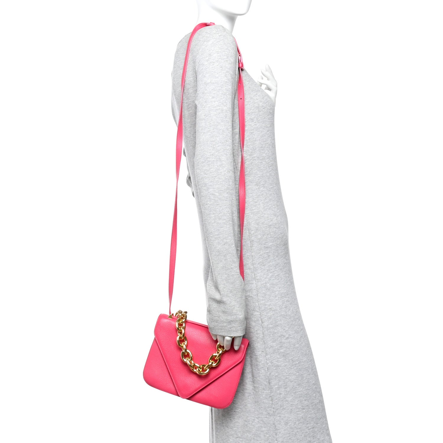 Bottega Veneta Calfskin Mount Envelope Bag Pink 2 of 10