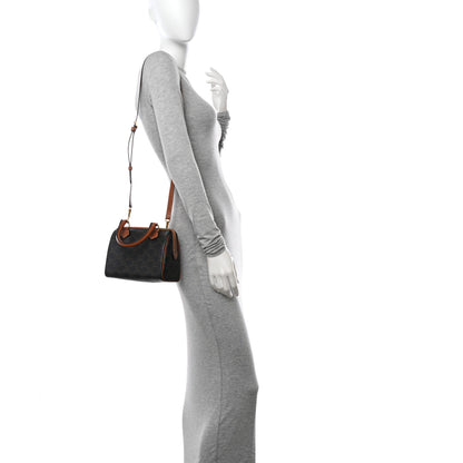 Celine Triomphe Canvas Calfskin Small Boston Bag Tan 2 of 10
