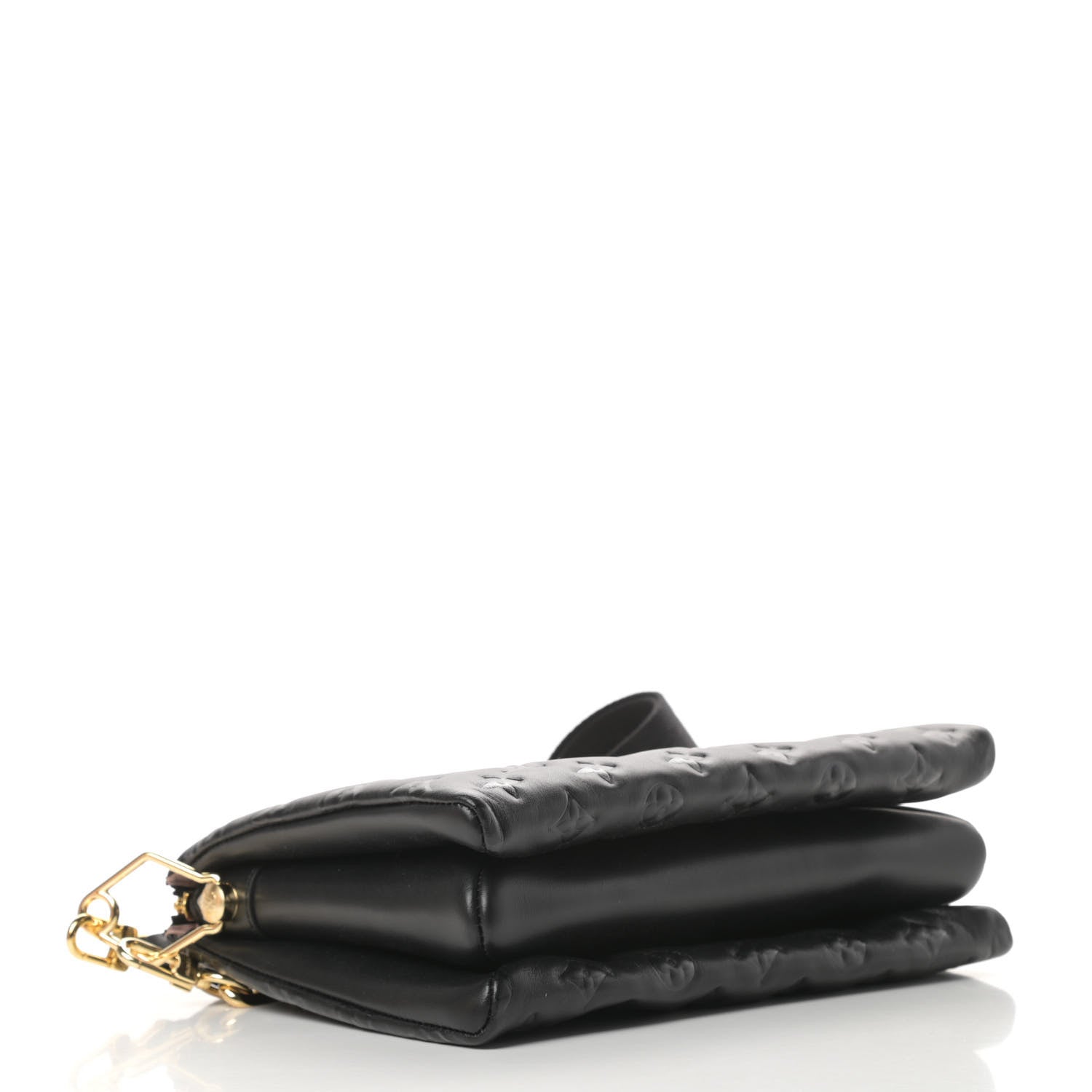 Louis Vuitton Lambskin Embossed Monogram Coussin PM Black 4 of 10