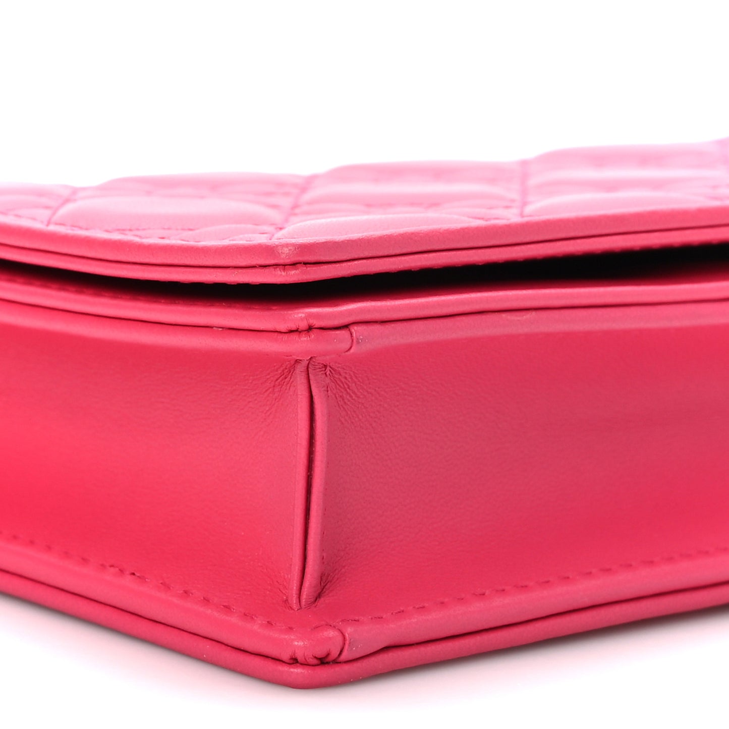 Lambskin Cannage Lady Dior Pouch Pink