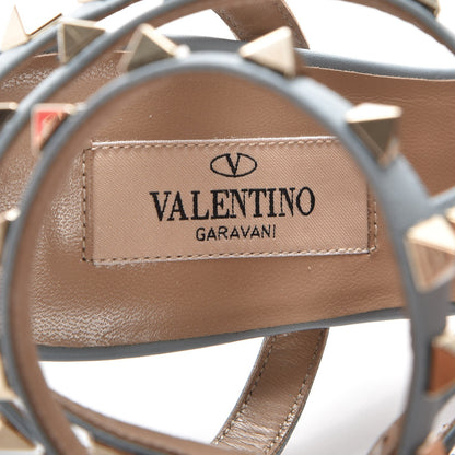 Valentino Garavani Pebbled Calfskin Rockstud Ankle Strap 65mm Pumps 36.5 Sky Sorbet 7 of 9
