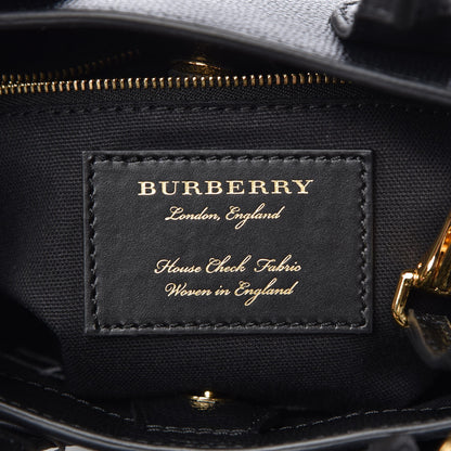 Burberry Derby Calfskin House Check Baby Banner Tote Black 7 of 9
