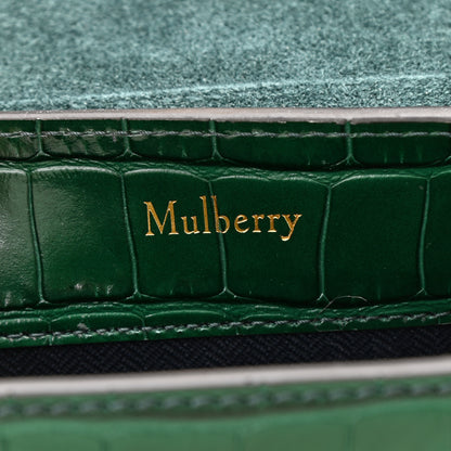 Mulberry Shiny Croc Calfskin Embossed Micro Seaton Bayswater Green 6 of 9