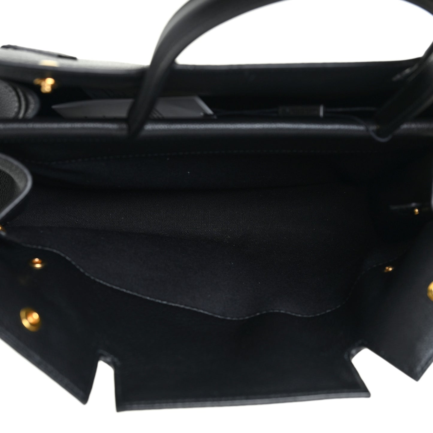 Grainy Calfskin Medium Title Bag Black