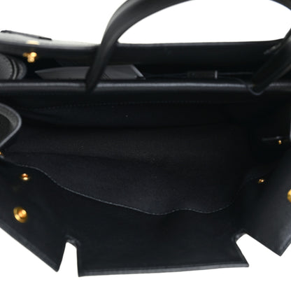 Burberry Grainy Calfskin Medium Title Bag Black 5 of 10
