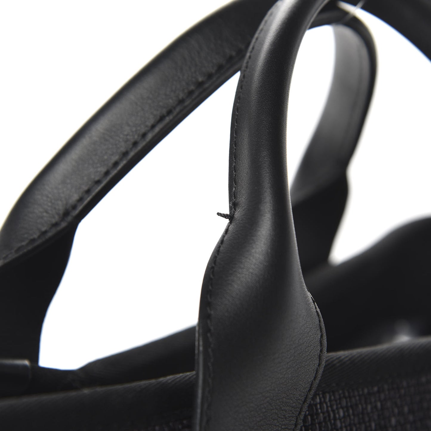 Woven Straw Raffia Medium Deauville Tote Black