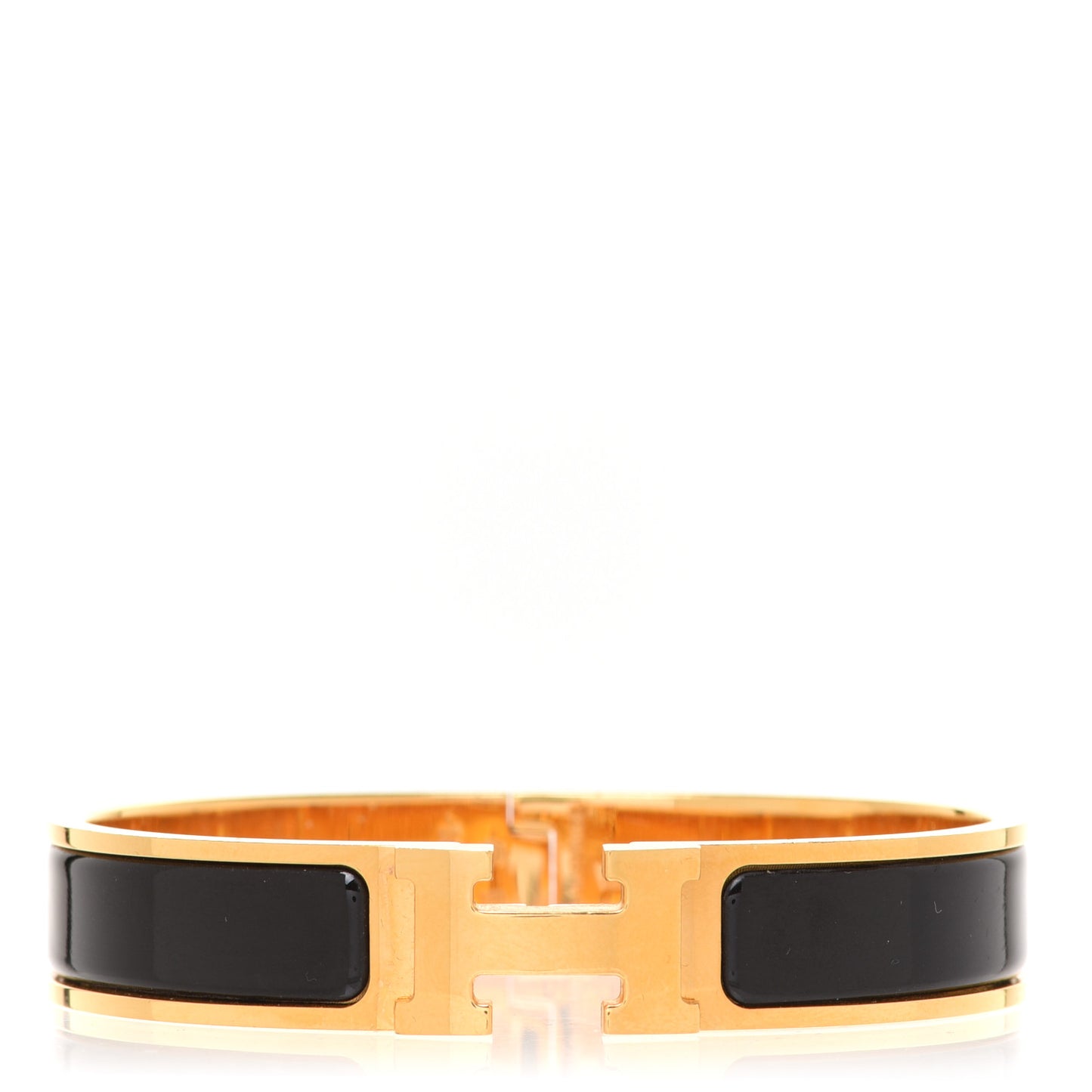 Enamel Narrow Clic Clac H Bracelet GM Black