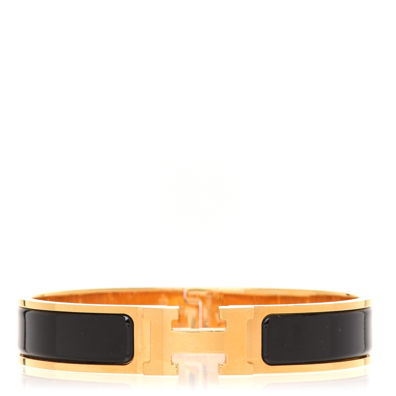 Hermes Enamel Narrow Clic Clac H Bracelet GM Black 1 of 7