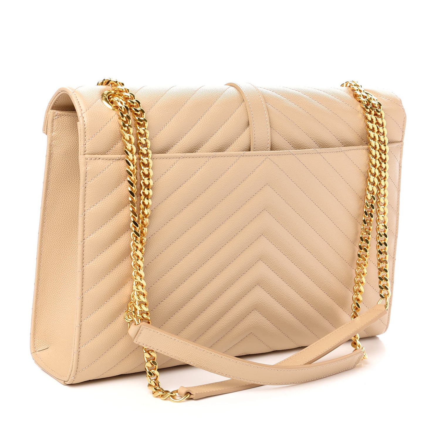 Grain De Poudre Matelasse Chevron Large Monogram Satchel Nude Powder