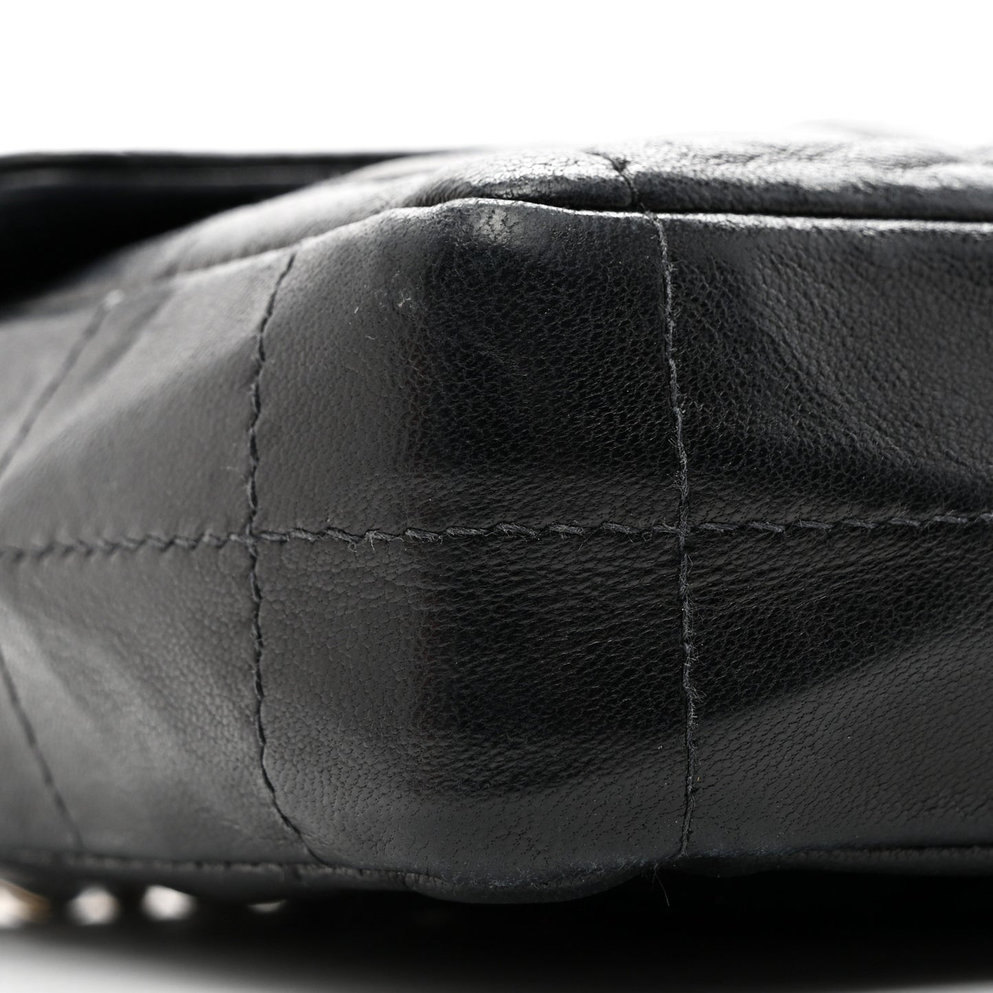 Lambskin East West Chocolate Bar Flap Black
