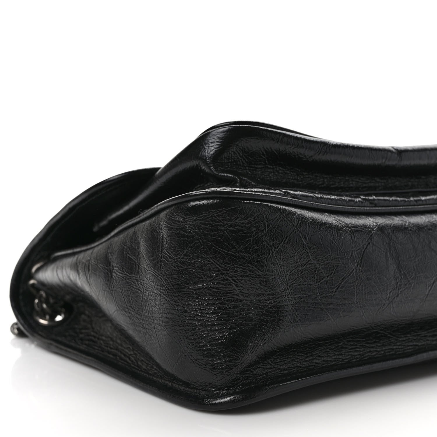 Saint Laurent Crinkled Calfskin Matelasse Monogram Medium Niki Chain Satchel Black 7 of 10
