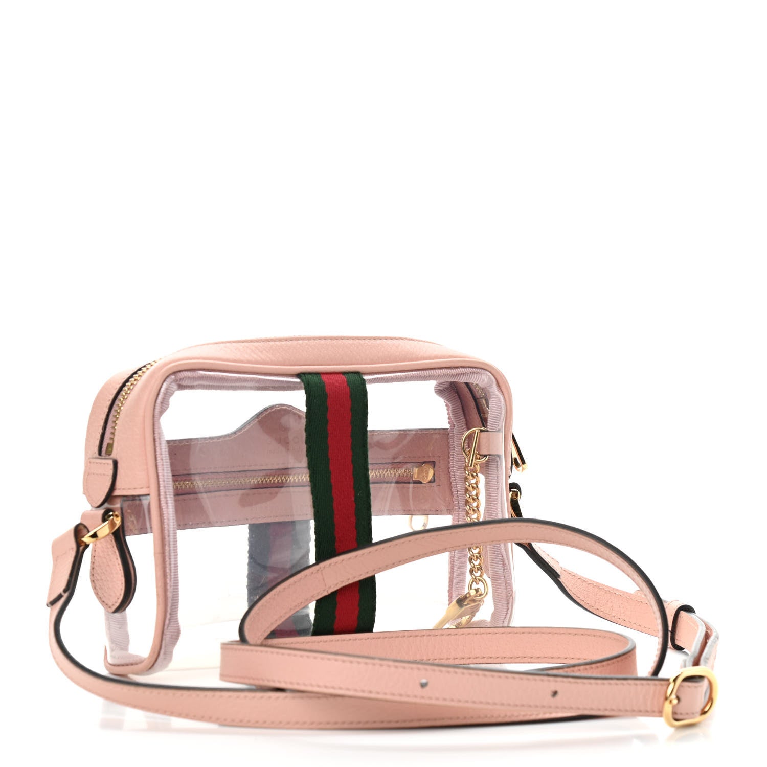 Gucci Vinyl Web Mini Ophidia Transparent Shoulder Bag Perfect Pink 3 of 11