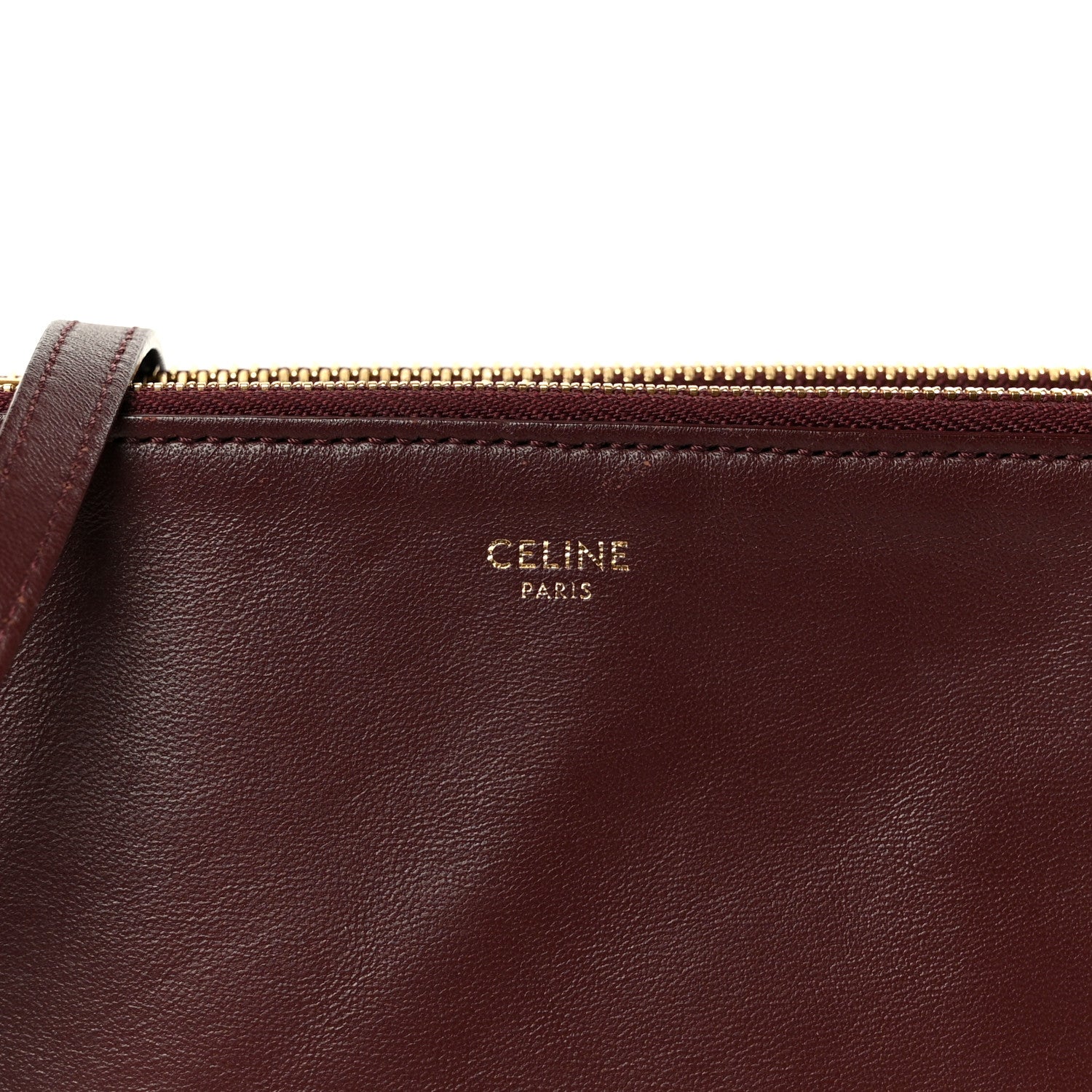 Celine Lambskin Small Trio Crossbody Bag Burgundy 9 of 11