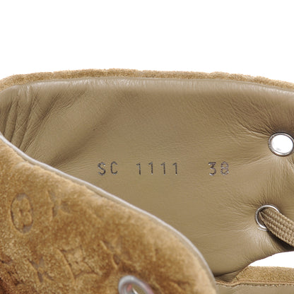 Louis Vuitton Suede Batignolles Wedges 38 Beige 7 of 7
