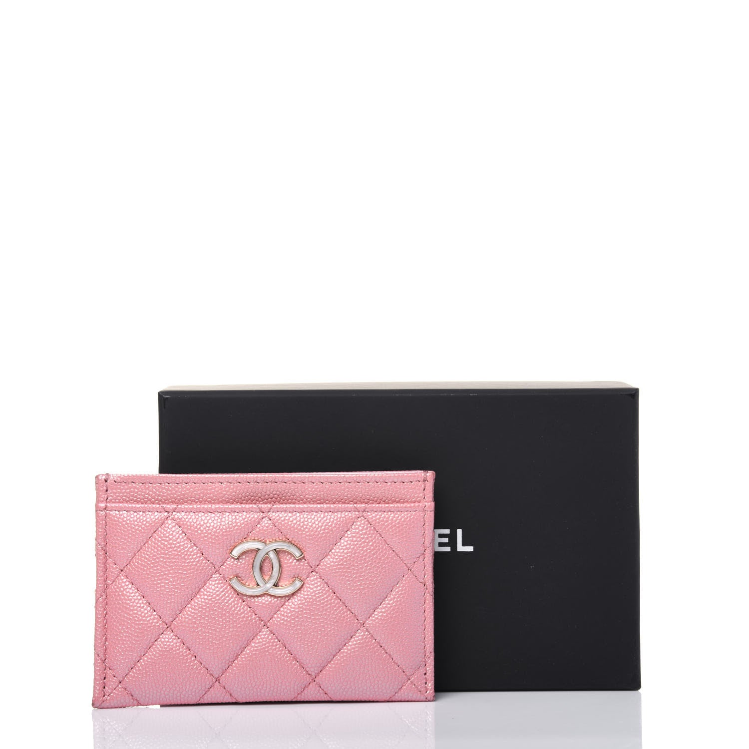 Chanel Iridescent Caviar Quilted Card Holder Rose Pink 14 of 14