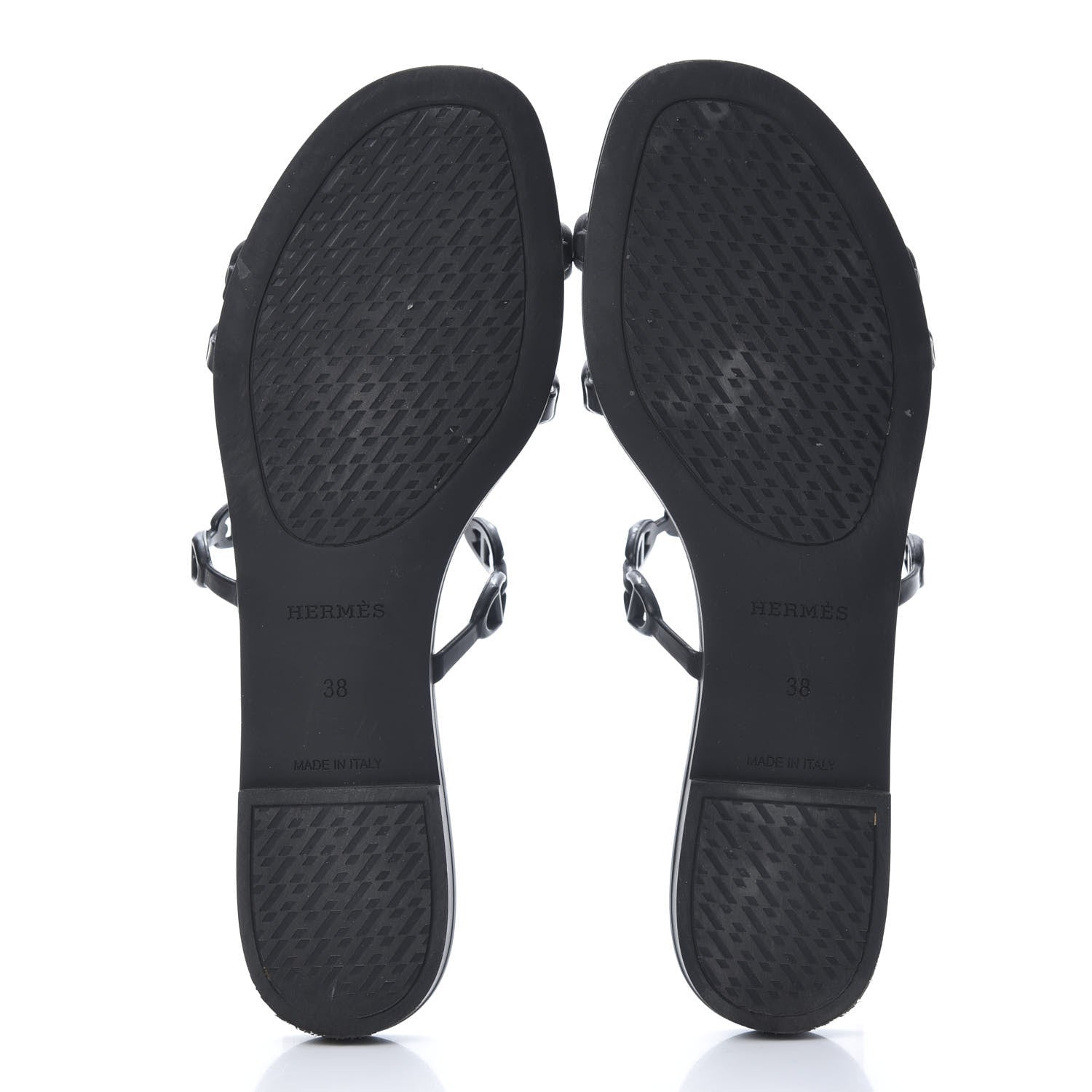 Hermes Rubber Chaine d'Ancre Rivage Sandals 38 Black 5 of 13