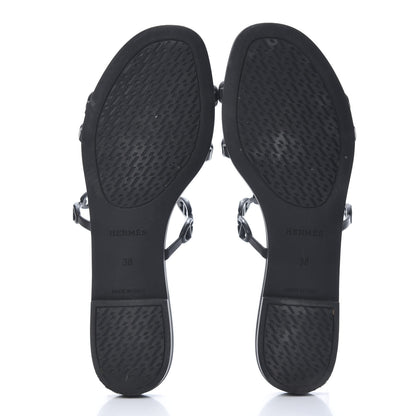 Hermes Rubber Chaine d'Ancre Rivage Sandals 38 Black 5 of 13