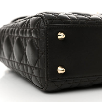Christian Dior Lambskin Cannage Small Lucky Badges My Lady Dior Dark Grey 9 of 20