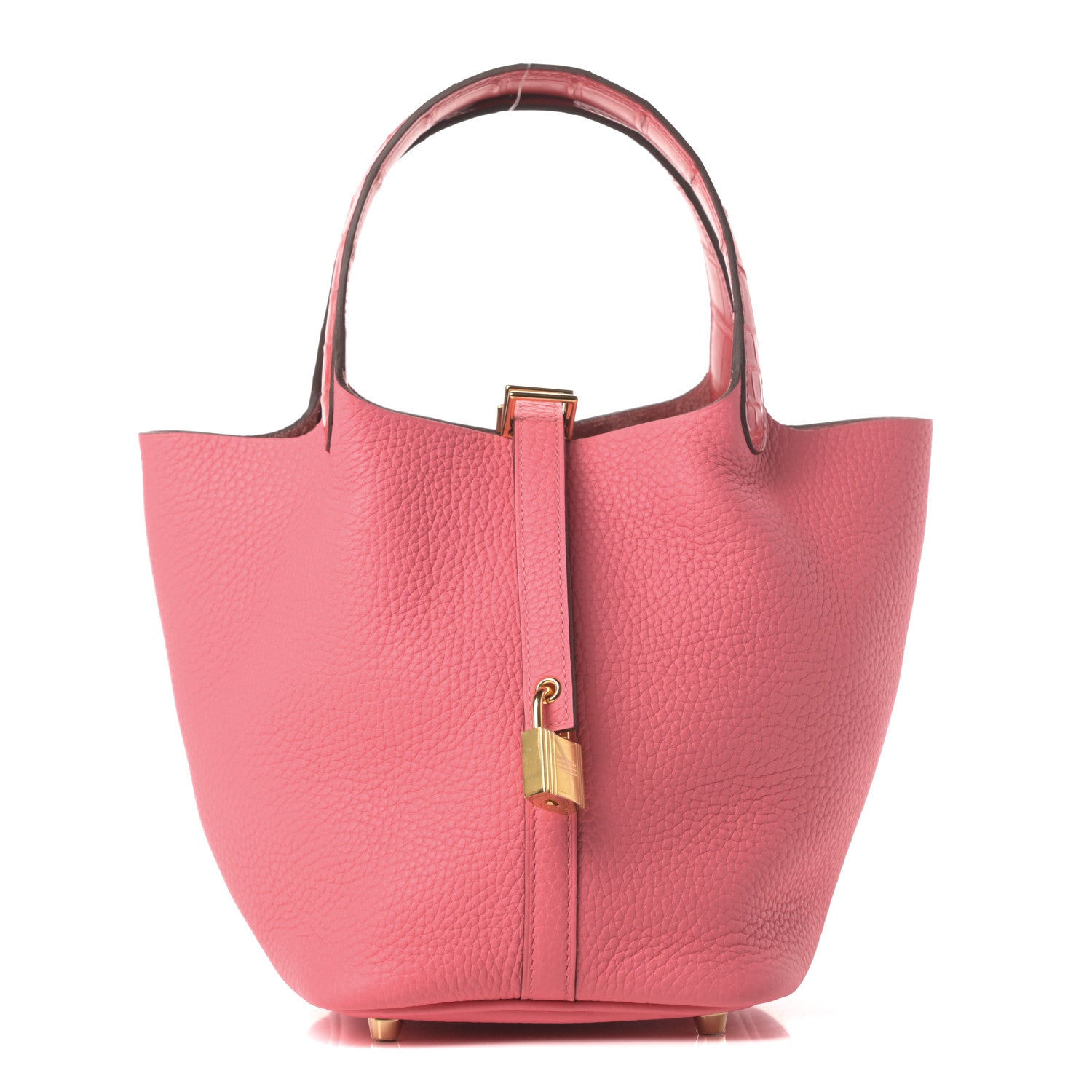 Hermes Taurillon Clemence Matte Alligator Picotin Lock Touch 18 PM Rose Azalee 1 of 11