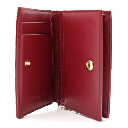 Christian Dior Patent Cannage Small Lady Dior Flap Card Holder Cherry Red 5 of 8