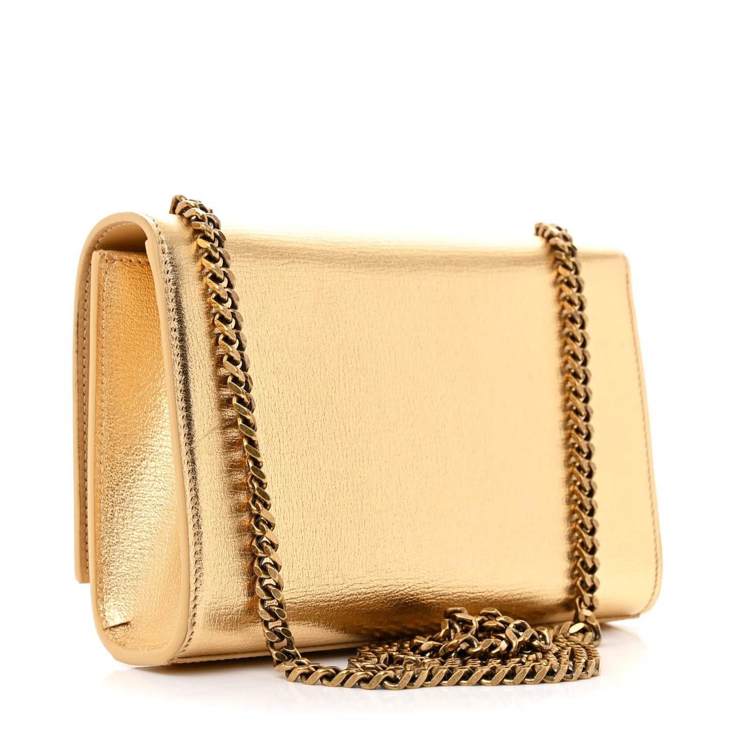 Metallic Calfskin Small Classic Monogram Kate Tassel Satchel Gold