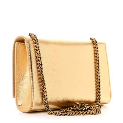 Saint Laurent Metallic Calfskin Small Classic Monogram Kate Tassel Satchel Gold 3 of 10