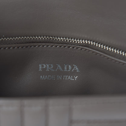 Prada Soft Calfskin Impunture Diagramme Small Chain Flap Shoulder Bag Bambu 6 of 9