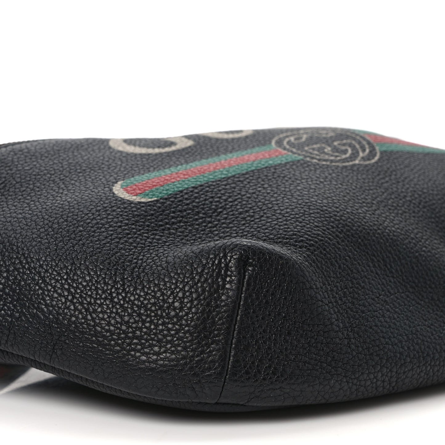 Grained Calfskin Logo Belt Bag Black