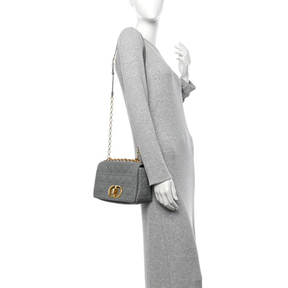Christian Dior Calfskin Cannage Medium Caro Bag Ethereal Grey 2 of 11