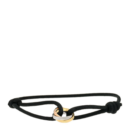 Cartier 18K Pink Yellow White Gold Trinity Adjustable Cord Bracelet Black 1 of 3