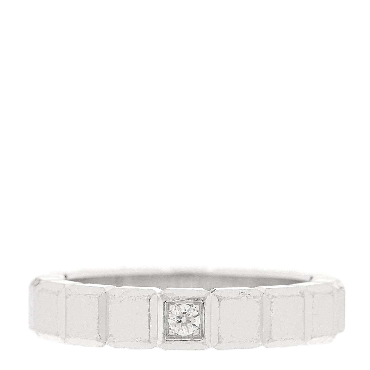 Chopard 18K White Gold Diamond Ice Cube Band Ring 52 6 1 of 5