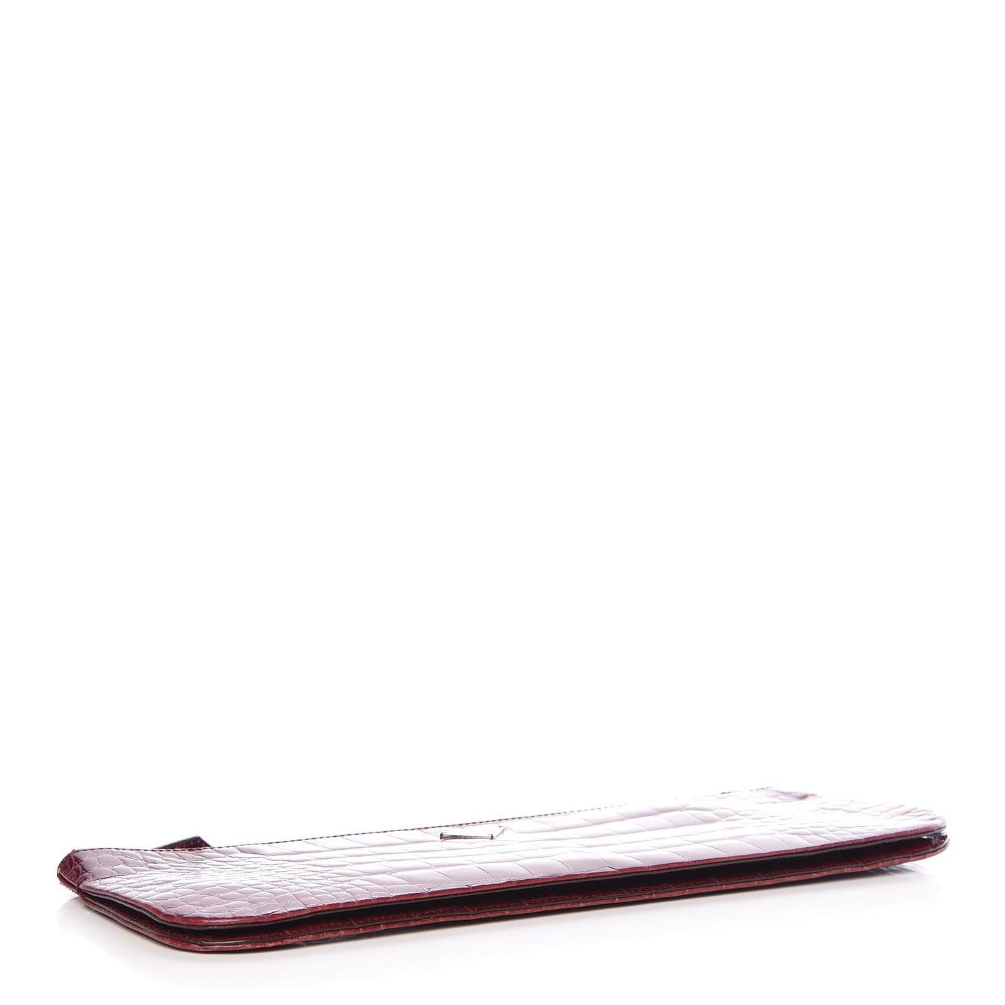 Calfskin Crocodile Embossed Clutch Red