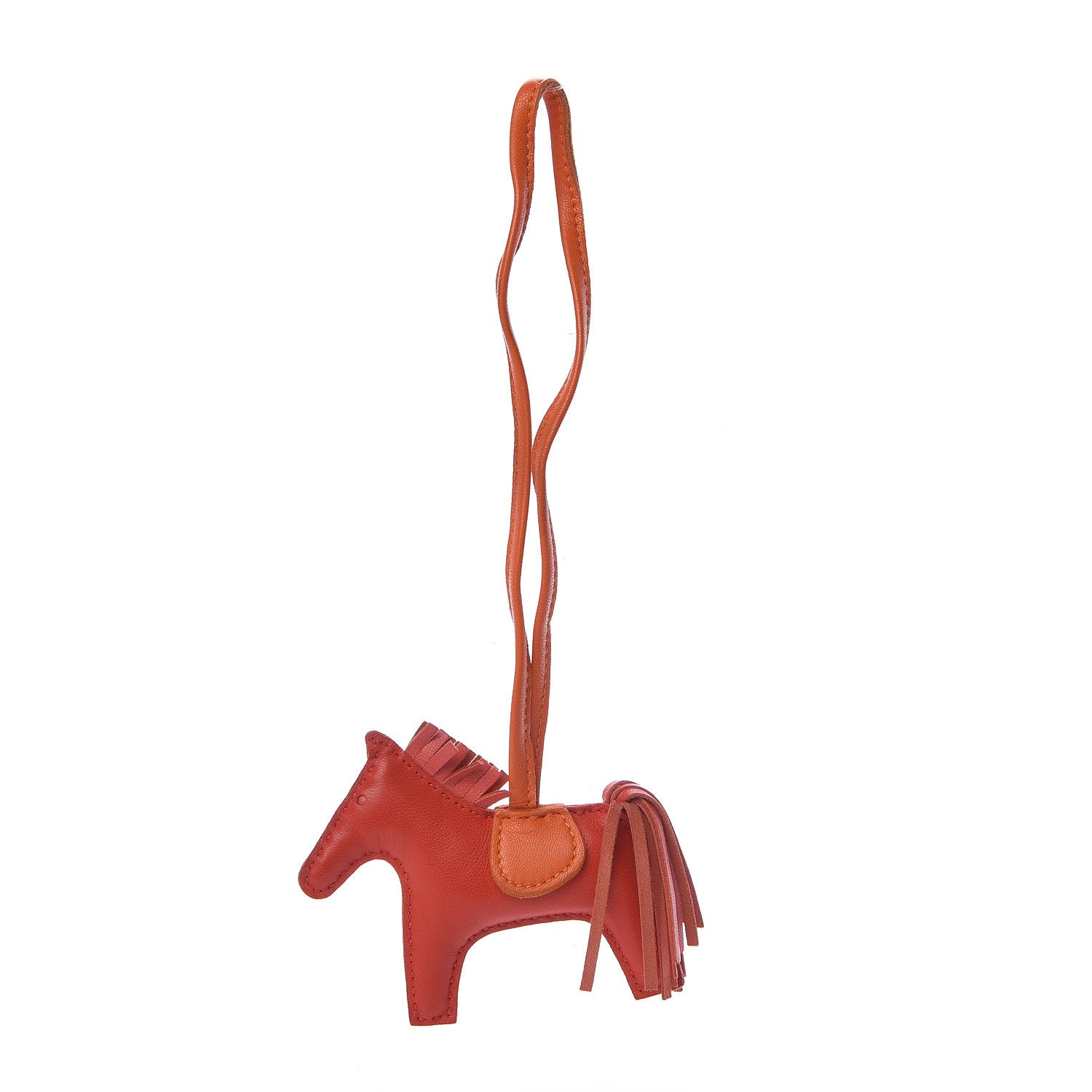 Hermes Milo Lambskin Grigri Rodeo Horse Bag Charm PM Rouge Rose Indien Jaipur Feu 1 of 4