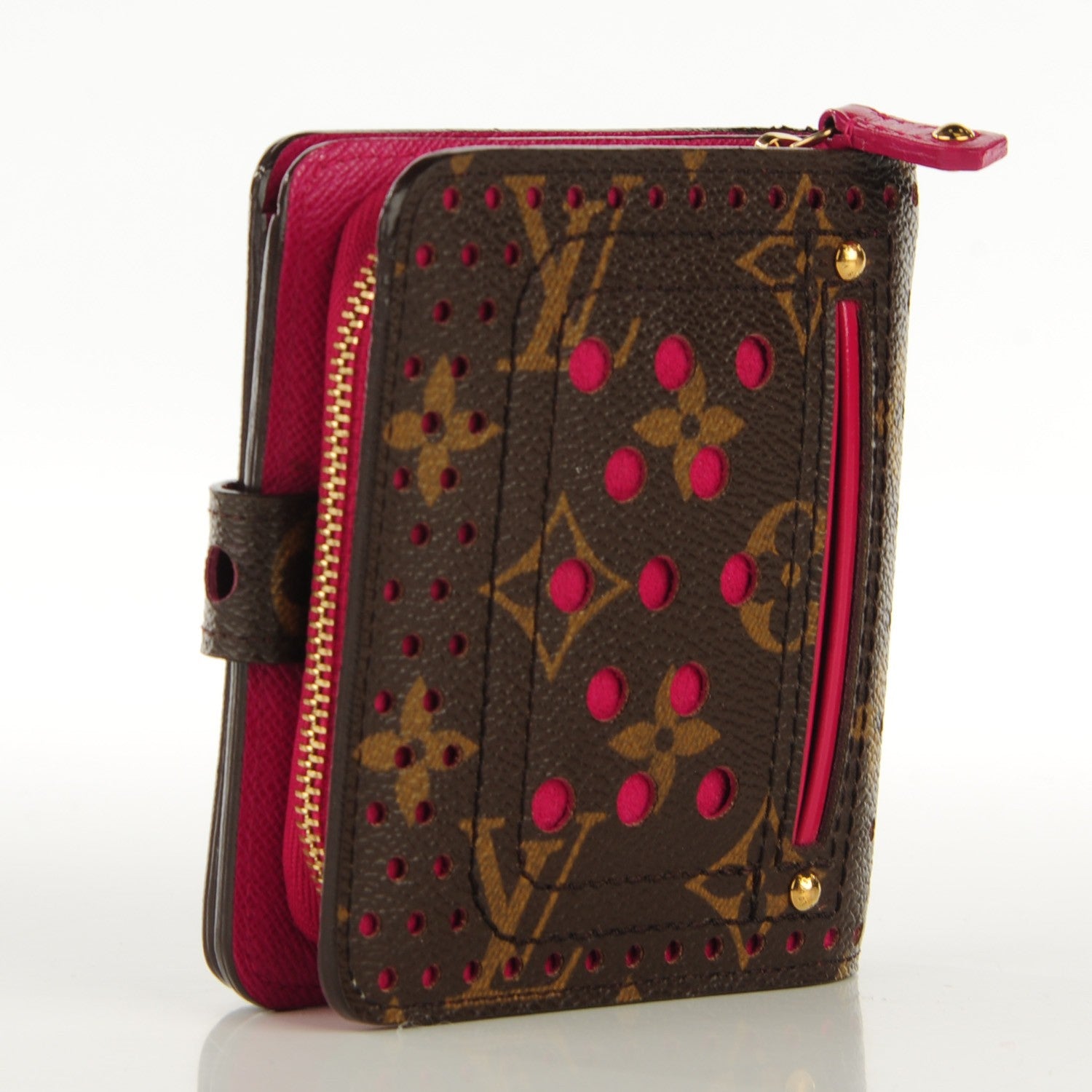 Louis Vuitton Monogram Perforated Compact Zipped Wallet Fuchsia 3 of 8