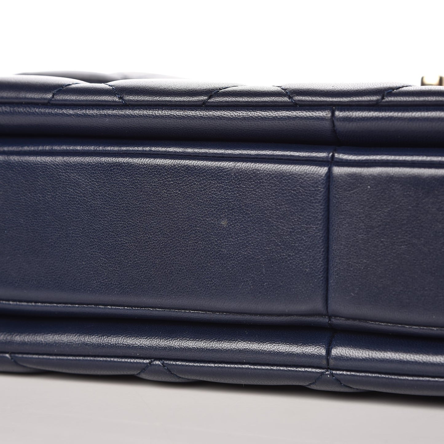 Lambskin Quilted Medium Trendy CC Flap Dual Handle Bag Navy Blue